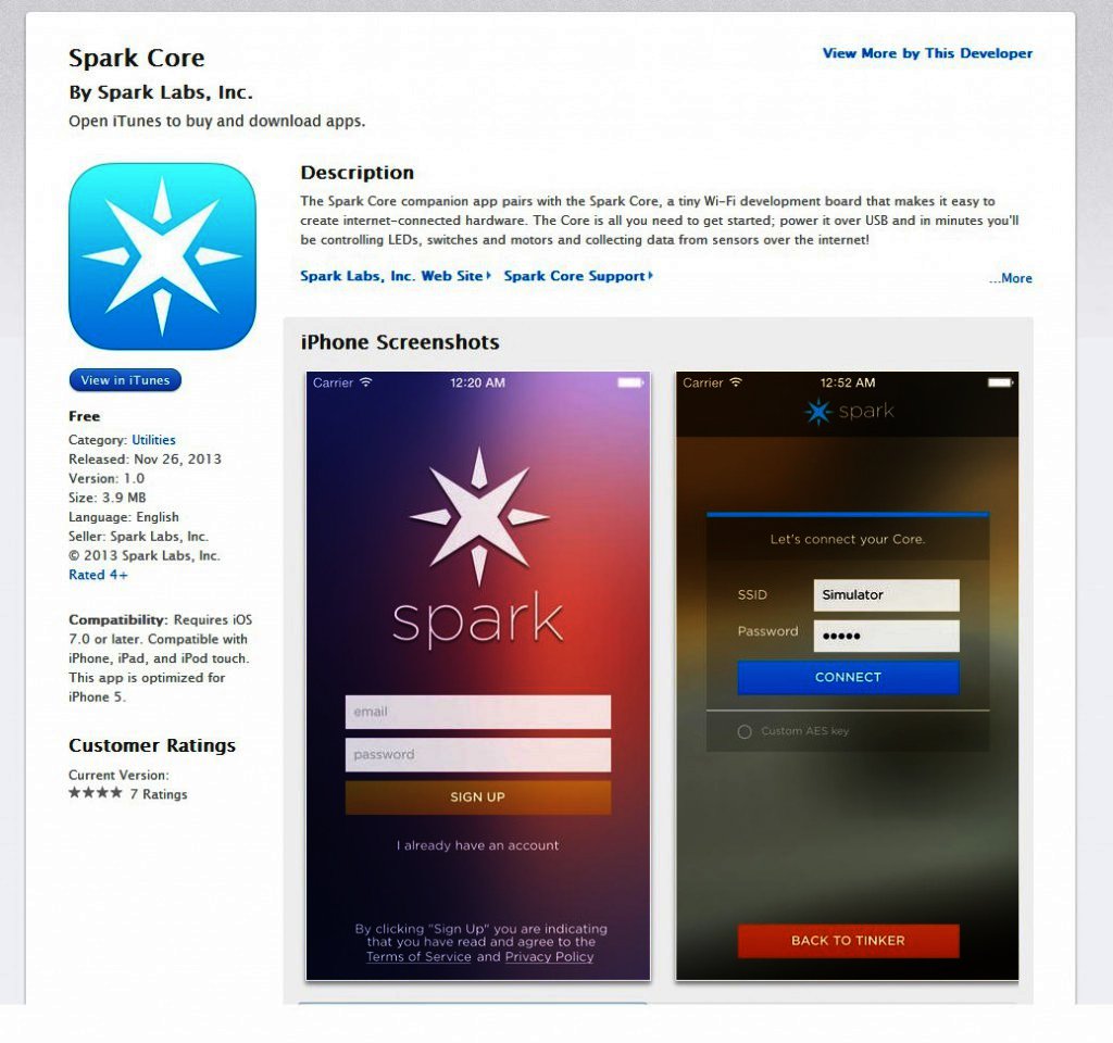 Spark Coreアプリ