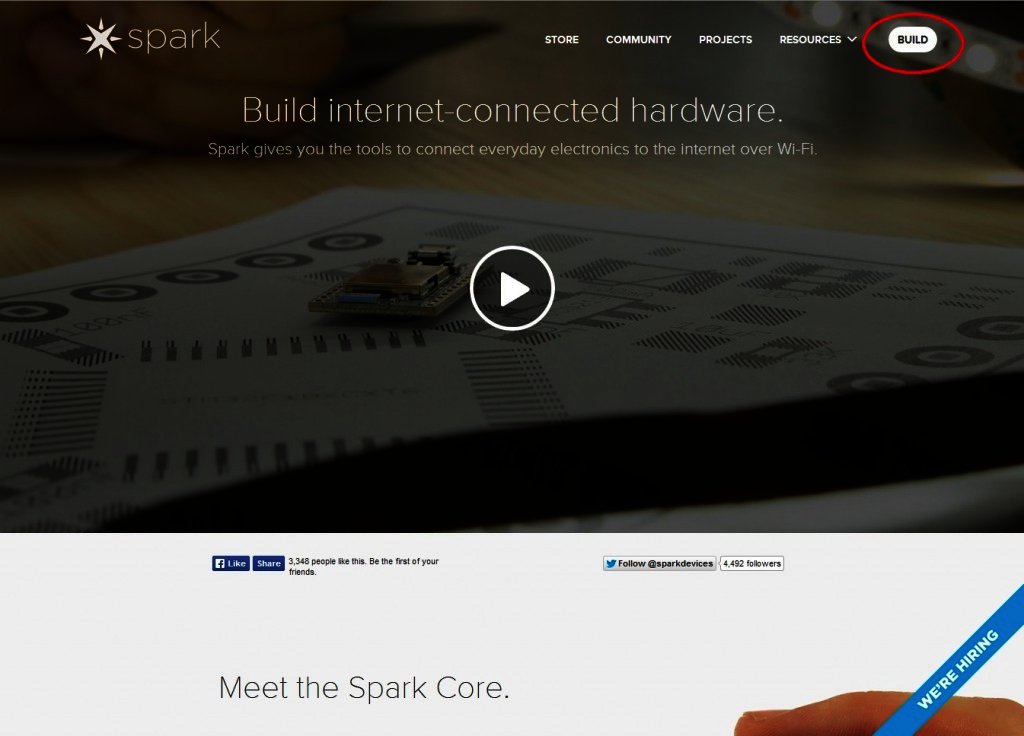 Spark Coreホームページ