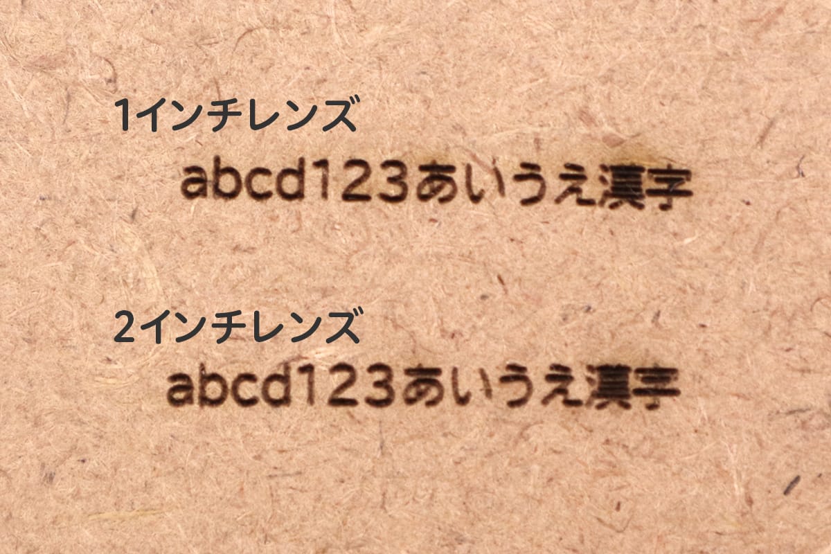 文字における1インチと2インチの違い