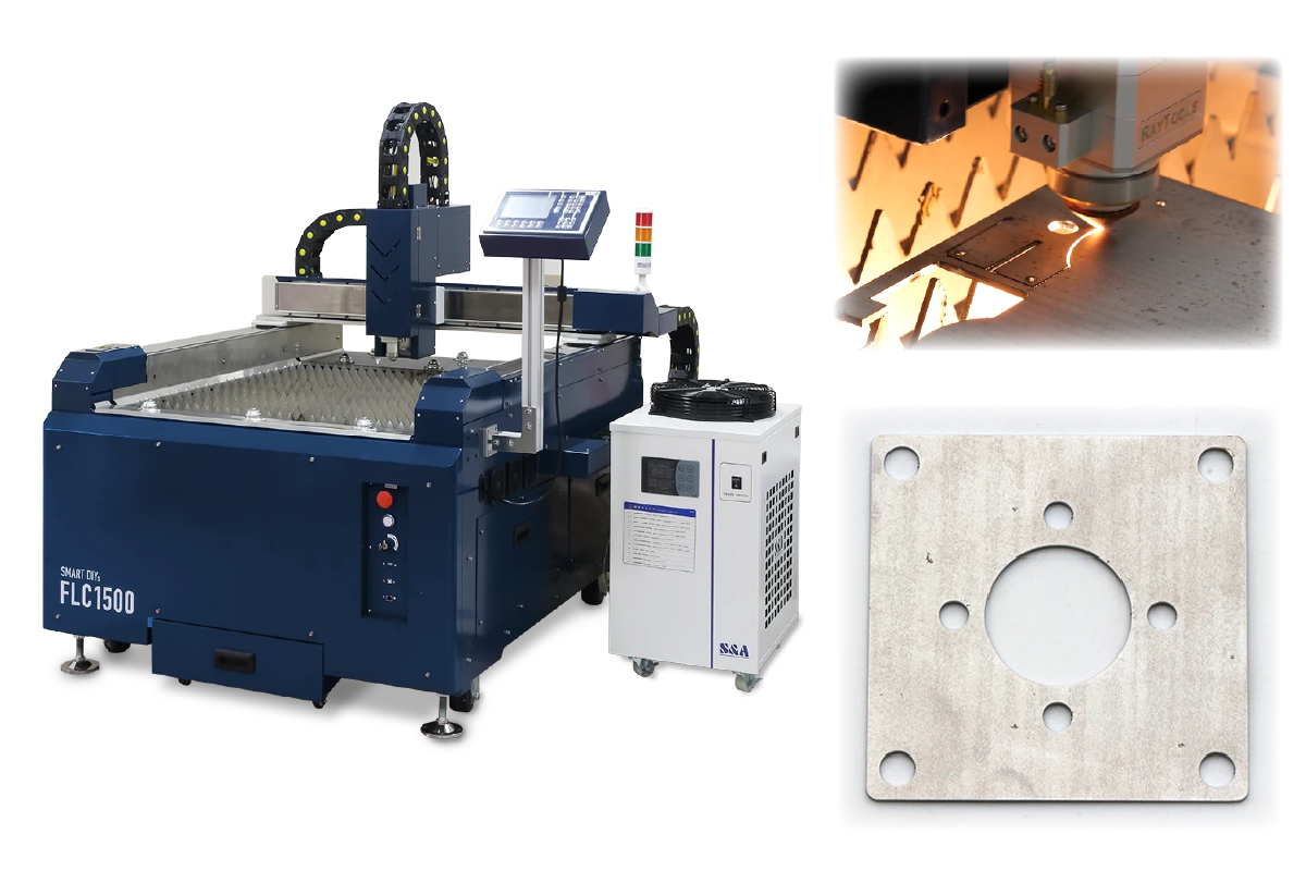 FLC1500|smartDIYsの1.5kWファイバーレーザー切断機。鉄最大12mm切断対応