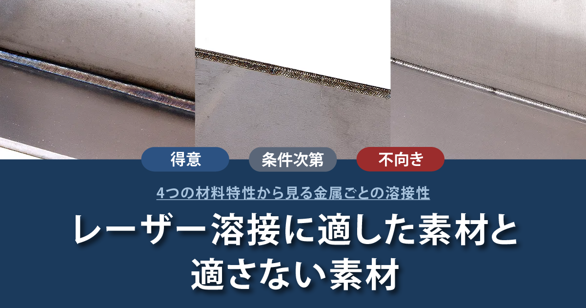 レーザー溶接に適した素材・適さない素材とは？鉄・ステンレス・アルミ・銅の溶接性を解説