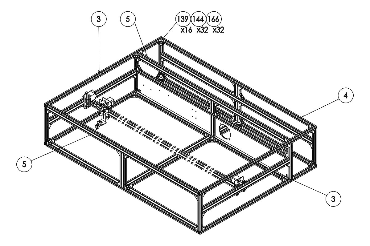 本体フレーム組立 上段部分 完成図